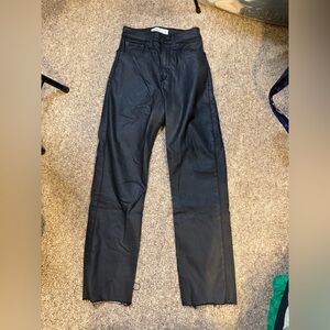 Abercrombie & Fitch Curve Love The Ankle Straight Ultra High Rise Black Shine